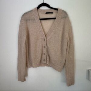 Jenni Kayne Soft Cream V-Neck Button Cardigan Sweater